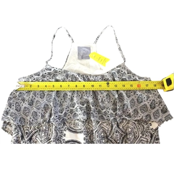 $168 Anthropologie Maxi Dress 6 Medium Silver Balls Trim Halter Tiered Bodice - Picture 12 of 16